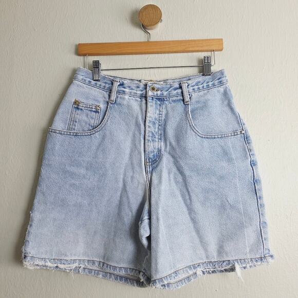Arizona Jean Company Pants - Vintage Arizona Jean Co High Waisted Denim Shorts Light Wash Distressed Jorts 11